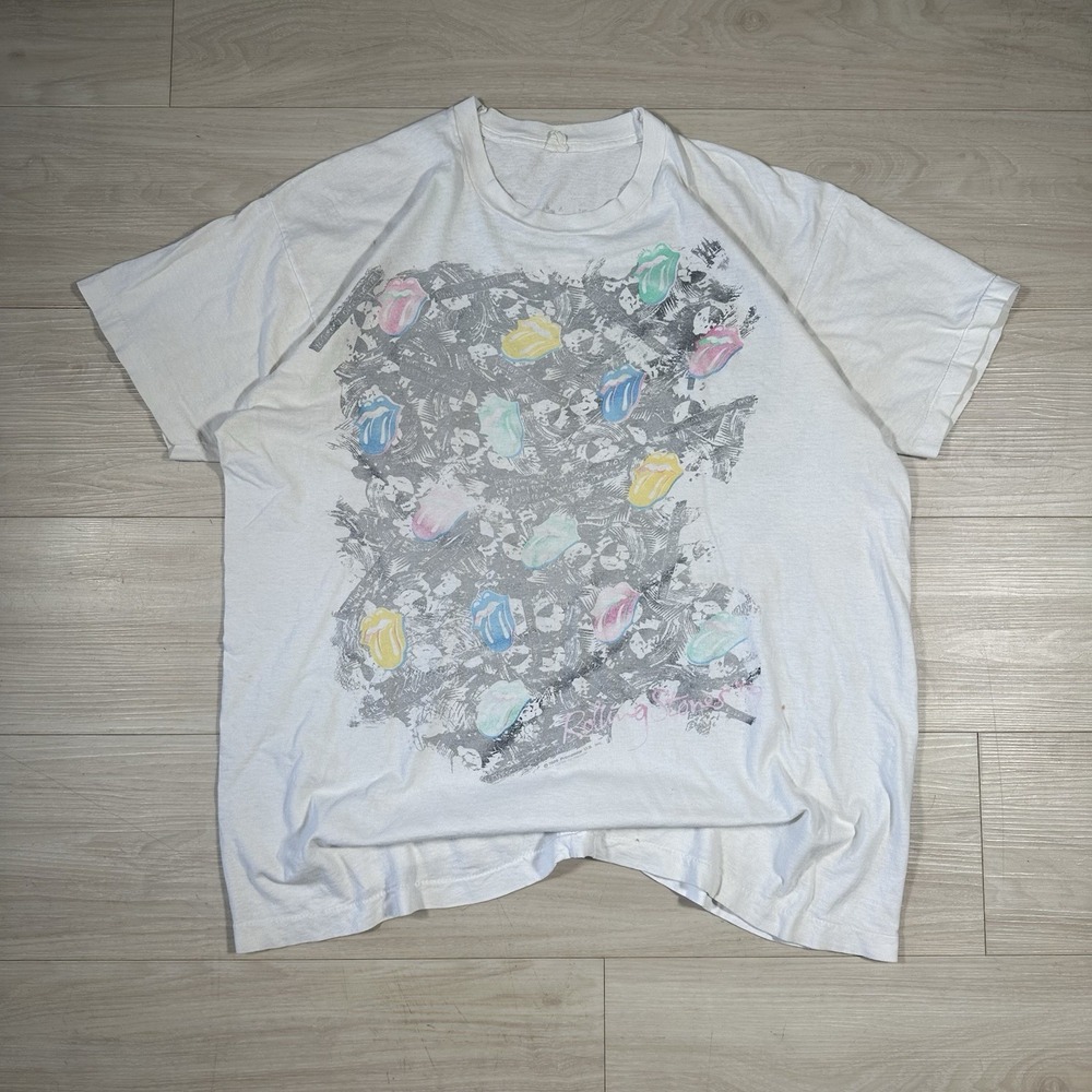 Vintage Rolling Stones 1989 North American Tour Shirt Size XL Grunge Distressed